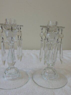 Pair of Vintage Crystal Candelabras w/Prisms